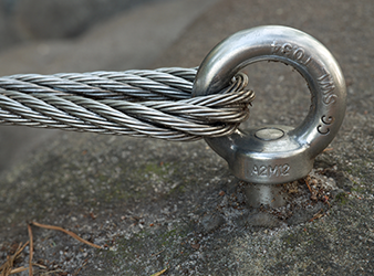 heavy-duty eye bolt with steel wire rope