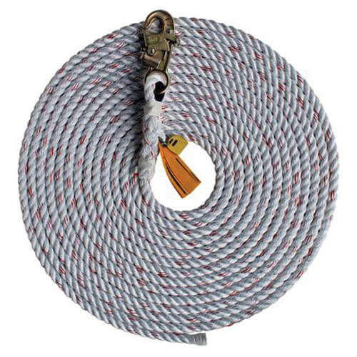 3M™ DBI-SALA® 1202844 Vertical Rope Lifeline, 310 lb Load, 100 ft L, ANSI A10.32, ANSI Z359.1, OSHA 1910.66, OSHA 1926.502