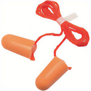 3Mâ„¢ 051138-29009 Noise Reduction Earplugs, 29 dB Noise Reduction, Tapered Shape, CSA Class AL, Disposable, Corded Design