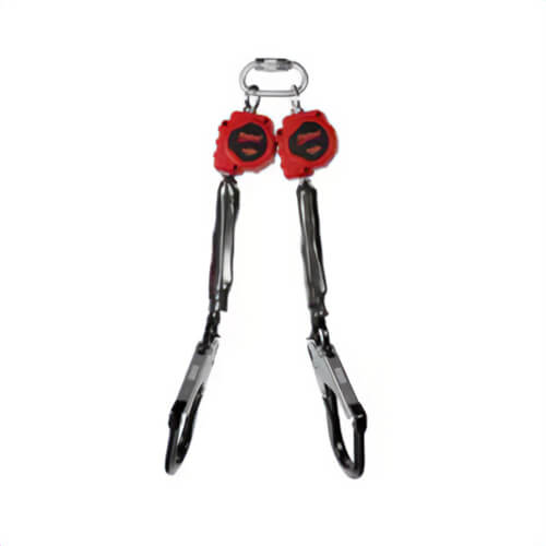 3M™ Protecta® 3100476 Rebel™ Personal Self Retracting Lifeline Twin-leg, Web, Red, 6 ft, Aluminum Rebar Hooks