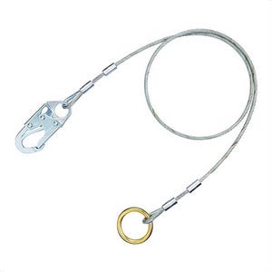 3M™ Protecta® AJ408AG4 Vinyl Coated Cable O-Ring Extension Anchor, Galvanized Steel, 4 ft