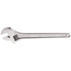 Klein® 500-18 Non-Insulated Standard Capacity Adjustable Wrench, 2-1/16 in, Polished Chrome, 18-1/4 in OAL, Forged Alloy Steel Body, Forged Alloy Steel