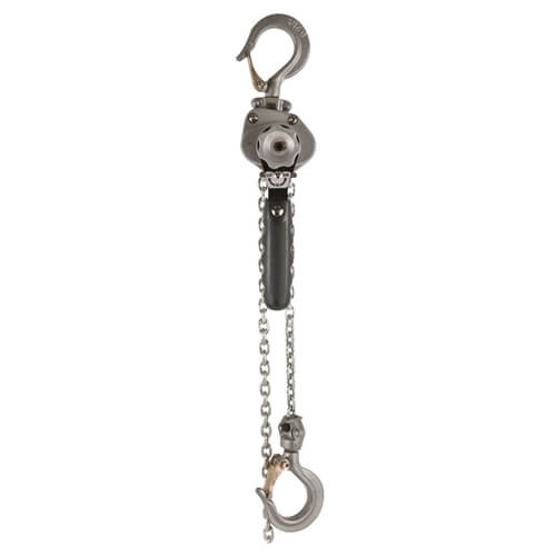 JET® 181205 JLH Lever Chain Hoist, 0.25 ton Load, 5 ft H Lifting, 45 lb Rated, 0.83 in Hook