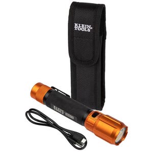 Klein® 56413 Pocket Flashlight, LED Bulb, Anodized Aluminum Housing, 1000 Lumens (Boost), 800 Lumens (High), 400 Lumens (Low)