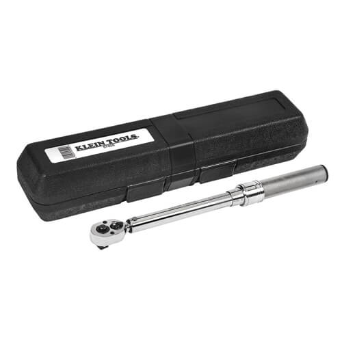 Klein® 57005 Adjustable Torque Wrench, 3/8 in Drive, 30 to 250 ft-lb, Square Drive Ratchet Head, 10-5/8 in OAL, ASME Specified