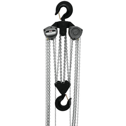 JET® 203115 L-100 Hand Chain Hoist with Overload Protection, 1 ton Load, 15 ft Lifting Height, 64 lbf Rated