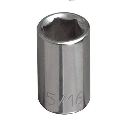 Klein® 65607 Socket, Imperial, Hex Drive, 1/4 in Drive, Standard Socket, 7/16 in Socket, 3/4 in OAL