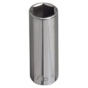 Klein® 65711 Socket, Imperial, Hex Drive, 3/8 in Drive, Deep Socket, 7/16 in Socket, 3-3/8 in OAL