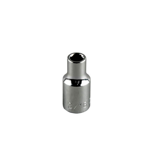 Klein® 65808 Socket, Imperial, Hex Drive, 1/2 in Drive, Standard Socket, 15/16 in Socket, 1-3/8 in OAL