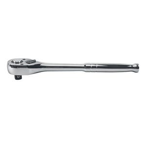 Klein® 65820 Ratchet Wrench, 1/2 in Drive, Pear Head, 10 in OAL, Alloy Steel, Polished Chrome