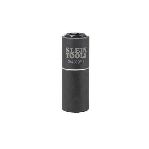 Klein® 66004 2-in-1 Single-Ended Impact Socket, Cross Hole Style, 1/2 in, 3/4 x 9/16 in Deep Socket, 6 Points