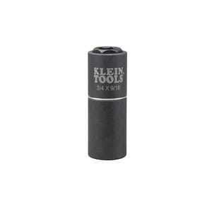 Klein® 66004 2-in-1 Single-Ended Impact Socket, Cross Hole Style, 1/2 in, 3/4 x 9/16 in Deep Socket, 6 Points