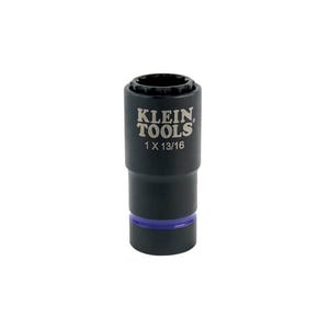 Klein® 66015 2-in-1 Single Ended Impact Socket, Cross Hole Style, 1/2 in, 1 x 13/16 in Deep Socket, 6 Points