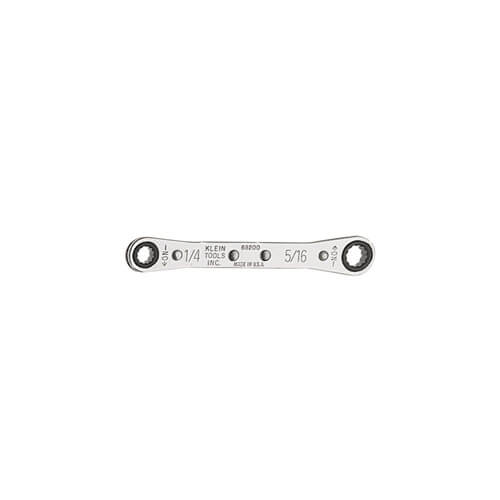 Klein® 68200 Box Wrench, Imperial, Reversible Ratcheting Wrench, 1/4 x 5/16 in Wrench Opening, 12 points, 4-3/8 in OAL