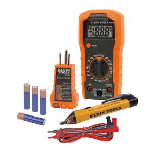 Klein® 69149P Test Kit with Multimeter, Non-Contact Volt Tester, Receptacle Tester