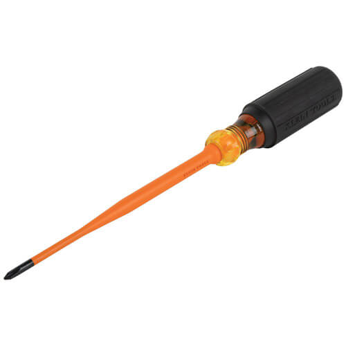 Klein® 6956INS Insulated Screwdriver, #1 Point Phillips® Point, 10.31 in OAL, Rubber Handle