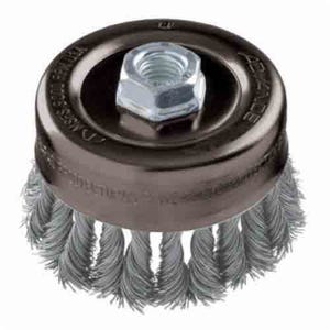 Pferd 82330 External Nut Heavy Duty Minigrinder Single Row Cup Brush, 2-3/4 in dia Brush, 5/8-11 Arbor Hole, 0.02 in dia Filament/Wire