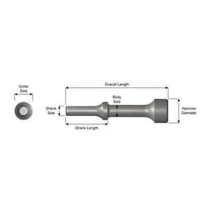 Ajax 945 Hammer Chisel, 0.401 in Round Shank, 4-1/4 in OAL