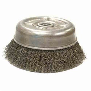 Weiler® 10145 Anderson Light Duty Crimped Wire Cup Brush, UCX Series, 3 in dia Brush, 5/8-11 Arbor Hole, 0.014 in dia Filament