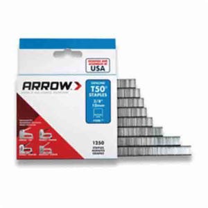 Arrow™ 50524 T50® Flat Crown Staples, 5/16 in L Leg, 3/8 in W Crown, Steel, Galvanized, Divergent Point