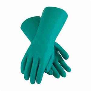 PIP® Assurance® 50-N160G/M Medium Weight Chemical-Resistant Gloves, M, Ambidextrous Hand, Nitrile, Green, Flock Lining, 13 in L