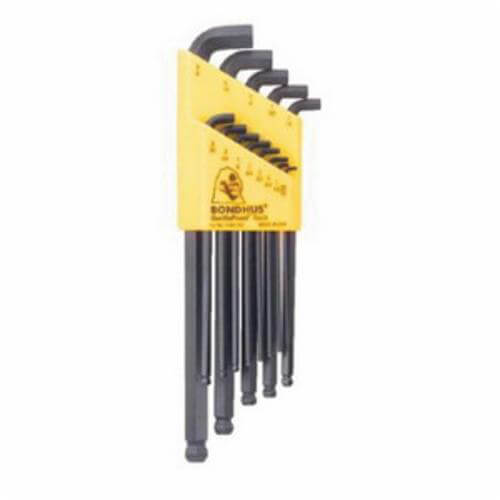 Bondhus® 20599 Long Key Set, 22 pc, 0.05 to 3/8 in, 1.5 to 10 mm Hex, L-Handle, ASME B18.3, Protanium® High Torque Steel, ProGuard™