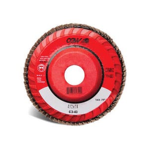 CGW® 42944 Contaminant-Free Compact Coated Abrasive Flap Disc, 4-1/2 in dia, 7/8 in Center Hole, 60 grit, Medium Grade, Orange