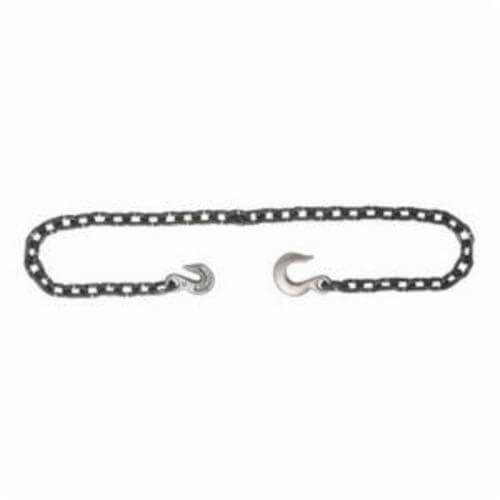 Campbell® 1005505 System 3 Welded Log Chain with Grab Hook and Slip Hook, Single Jack Link, 3/8 in Trade, 30 Grade, 2650 lb Load