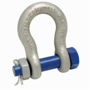 Campbell® 5390835 999-G Anchor Shackle, 2 ton Load, 1/2 in, 5/8 in dia Bolt Pin, Galvanized
