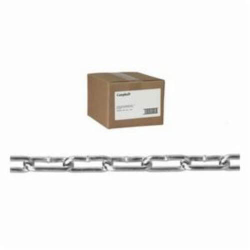 Campbell® T0335024 Coil Chain, Welded, Straight Link, #5/0 Trade, 880 lb Load, Low Carbon Steel, Zinc Plated Finish, Per Foot