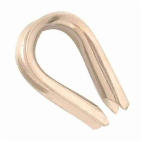 Campbell® T7637502 Wire Rope Thimble, Light Duty, 1/16 to 1/8 in Wire Rope dia, Cast Stainless Steel, Polished Finish