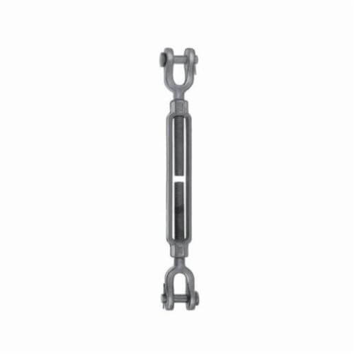 Chicago Hardware 03073 1 Class G Turnbuckle, Jaw/Jaw, 1/2 in Thread, 2200 lb Working, 6 in Take Up, 13-1/2 in L Close, Drop Forged Steel