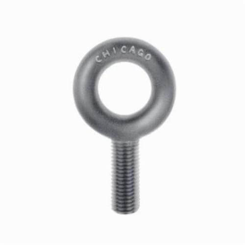 Chicago Hardware 11768 5 Plain Pattern Threaded Machinery Eye Bolt, 7/8-9, 2-1/4 in L Shank, Heat Treated Drop Forged Steel