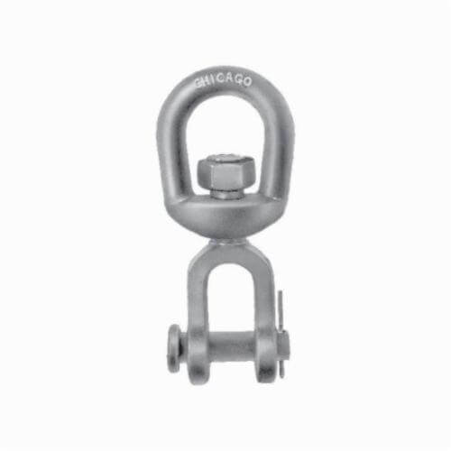 Chicago Hardware 21625 8 Jaw and Eye Swivel with Cotter, 2.6 ton Load, 5/8 in Trade, Drop Forged Steel, 1-9/16 x 1-17/32 in x 1-3/4 in Eye