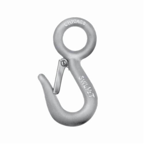 Chicago Hardware 22960 9 Safety Snap Hook, 1000 lb Load, Eyelet Attachment, Drop Forged Steel