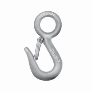 Chicago Hardware 22960 9 Safety Snap Hook, 1000 lb Load, Eyelet Attachment, Drop Forged Steel