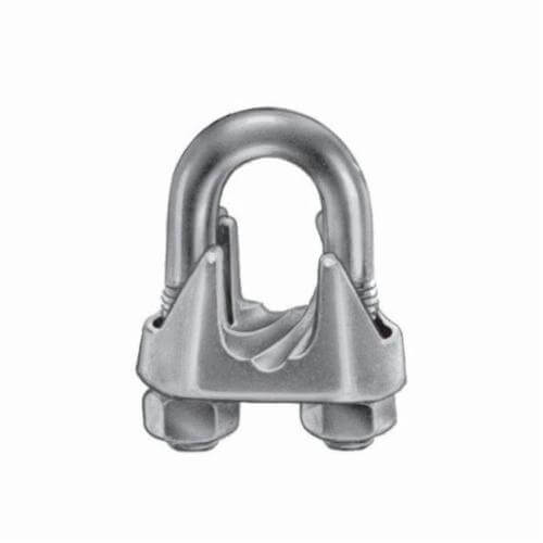 Chicago Hardware 23180 0 Wire Rope Clip, 3/8 in, Malleable Iron, 2 Clips, 6-1/2 in Rope Turn Back