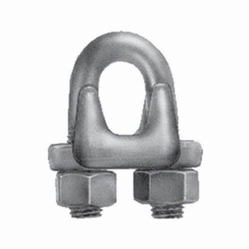 Chicago Hardware 23480 1 Wire Rope Clip, 3/8 in, Drop Forged Steel, 2 Clips, 6-1/2 in Rope Turn Back