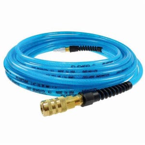 Coilhose® PFE4050TS15X Flexeel® PFE4 Straight Air Hose with Quick Connect, 1/4 in, 1/4 in Industrial Six Ball Coupler and Connector, 50 ft L