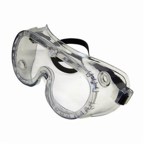 MCR Safety 2237R Standard Goggle Non-Vented Scratch Resistant Protective Goggles, Anti-Fog Clear Polycarbonate Lens