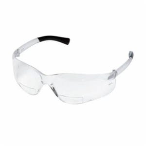 MCR Safety BKH15 BearKat® Magnifier RX™ Option Bi-Focal Single Clear Lens Safety Reading Glass, +1.5 Diopter, Polycarbonate Frame