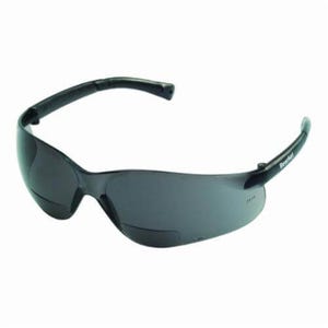 MCR Safety BKH20G BearKat® Magnifier RX™ Option Bi-Focal Single Lens Safety Reading Glass, +2 Diopter, Gray Lens, Black