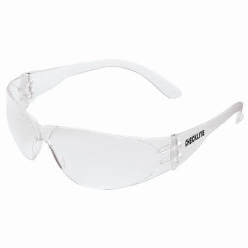 MCR Safety CL110 Checklite® Value Safety Glass, Duramass® Hard Coat, Polycarbonate Clear Lens and Wrap Around Frame, Clear