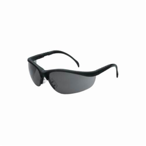 MCR Safety KD112 Klondike® Plus Safety Glass, Duramass® Hard Coat, Gray Lens, Half Framed Frame, Black