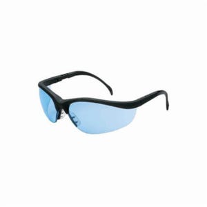 MCR Safety KD113 Klondike® Plus Safety Glass, Duramass® Hard Coat, Light Blue Lens, Half Framed Frame, Black