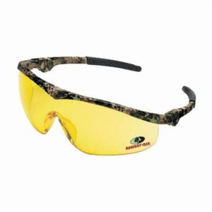 MCR Safety MO114 Plus Safety Glass, Anti-Scratch, Amber Lens, Wrap Around Frame, Mossy Oak®, ANSI Z87+