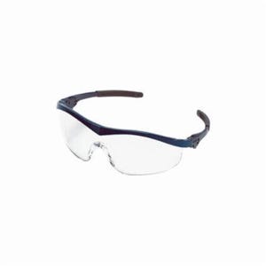 MCR Safety ST120 Storm® Plus Single Lens Safety Glass, Duramass® Hard Coat, Clear Lens, Half Framed Frame, Navy Blue