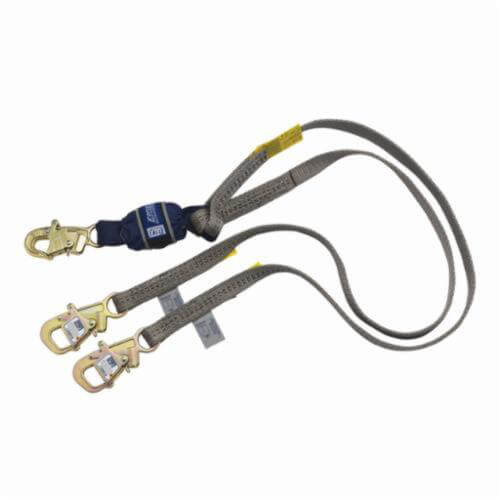 3M™ DBI-SALA® 1246075 Force2™ Fixed Tie-Off Tie-Back Shock Absorbing Lanyard, 130 to 310 lb Load, 6 ft L, Nylon Line