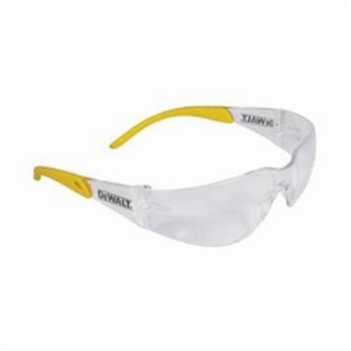 DeWALT® by Radians® DPG54-1D Safety Glasses, Hard Coat/Impact-Resistant, Clear Lens, Wrap Around Plastic Frame, Clear/Yellow