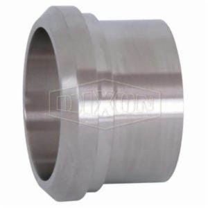 Dixon® 14A-G150 Weld Ferrule, Long, Series: 14A, Ferrule, 1-1/2 in Nominal, Plain Beveled Seat, 304 Stainless Steel, 1-1/2 in L
